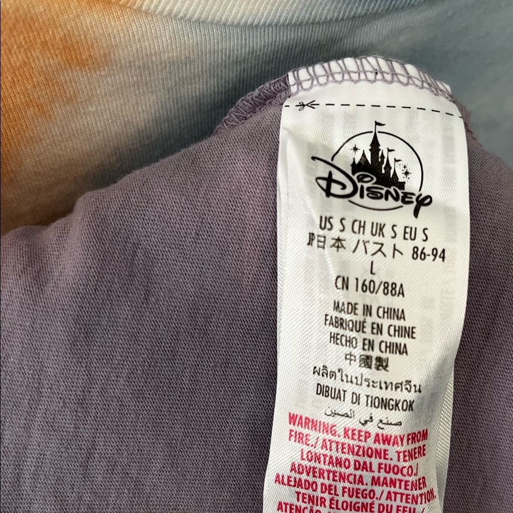 Walt Disney Pictures castle Graphic Tie Dye Tee Sz Large GUC - Picture 5 of 7
